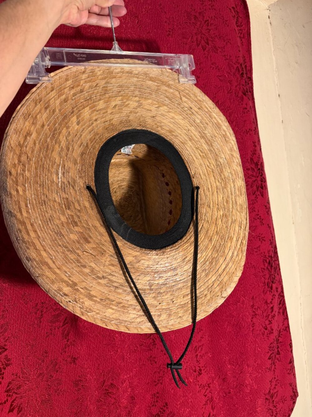 Palm Leaf Straw Tan Western Hat Black Ribbon Handmade in Mexico One Size - Picture 4 of 5